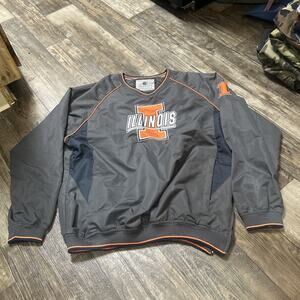 Illinois University Colosseum Athletics Jacket Mens L Pullover Windbreaker